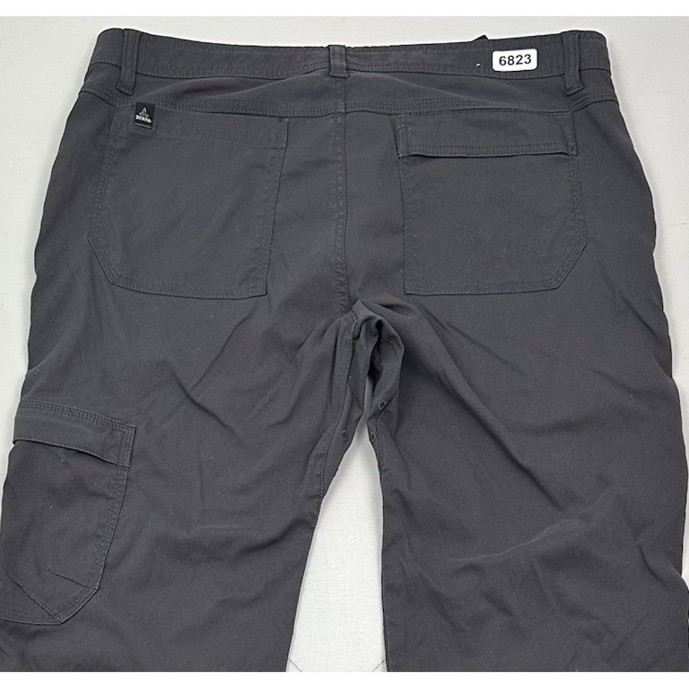 Prana Zion Pants Men 36x36 Gray Cargo Belted Performance Stretch Hiking Outdoor